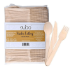 Disposable Wooden Cutlery Utensils Set ‚(Pack of 275) 110 Forks 55 Knives 110 Spoons