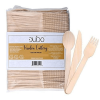 Disposable Wooden Cutlery Utensils Set ‚(Pack of 275) 110 Forks 55 Knives 110 Spoons