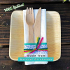 Disposable Wooden Cutlery Utensils Set ‚Äì (Pack of 150) 30 7.8-inch Plates 30 Forks 30 Knives 30 Spoons 30 Small Spoons Eco-Friendly Silverware Compo