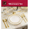 Gold Plastic Silverware Set - 120 Piece Gold Plastic Cutlery Set - Elegant Disposable Gold Utensils - 40 Gold Forks