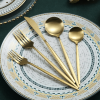 Just Houseware Silverware Sets 40 Pieces, Stainless Steel Flatware Sets, Titanium Plating Cutlery Set, Matte Gold Utensil Sets