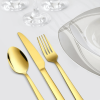 20-Piece Gold Silverware Set, Vesteel Stainless Steel Flatware Set Service for 4, Cutlery Eating Utensil Set Includes Dinner Forks/Spoons/Knives